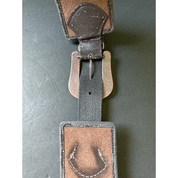 Larry Clements Leopard Belt M/L Leather Studded Handcrafted Wide Western Boho - Picture 5 of 10